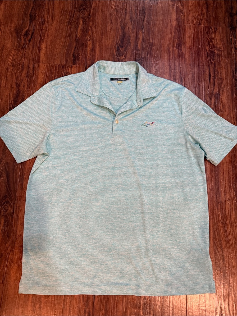 Greg Norman Collection Light Aqua Heather Polo